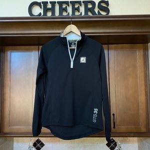 SPERRY TOP-SIDER HALF-ZIP BLACK ATHLETIC TOP